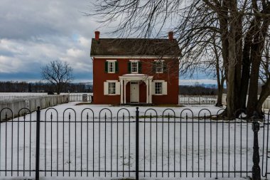 Paul Sherfy Evi 'nde kış, Gettysburg Ulusal Askeri Parkı, Pennsylvania, ABD