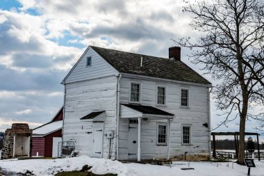 Klingel Çiftliği 'nde kış, Gettysburg Ulusal Askeri Parkı, Pennsylvania, ABD