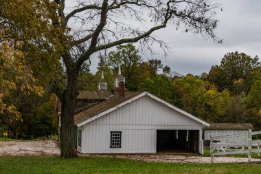 Valley Forge Barn Sonbaharda, Valley Forge Ulusal Tarih Parkı, Pennsylvania, ABD