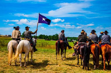 Bonnie Mavi Bayrak 'lı Konfederasyon Askerleri, Gettysburg 150. canlandırma, Temmuz 2013