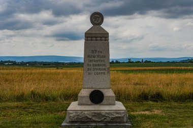 97. New York Gönüllü Piyade Anıtı, Gettysburg Ulusal Askeri Parkı, Pennsylvania, ABD