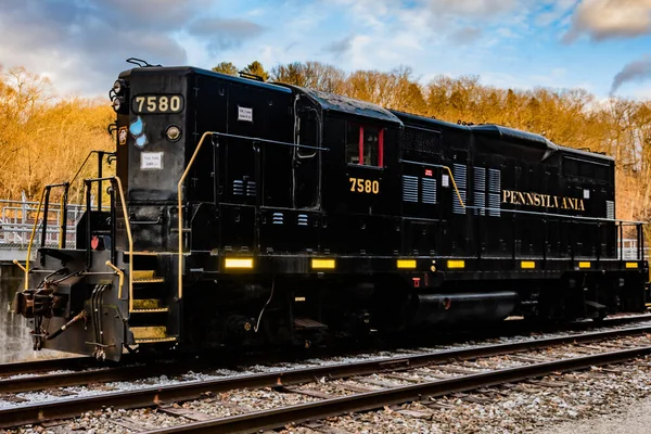 Pennsylvania Railroad Engine Dusk Glen Rock Pensilvania —  Fotos de Stock