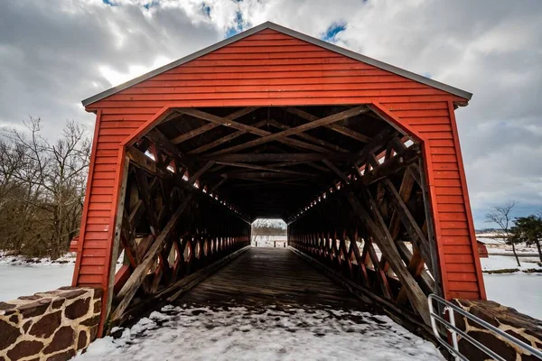 Sachs Covered Bridge 'de Blustery Day, Adams County, Pennsylvania, ABD
