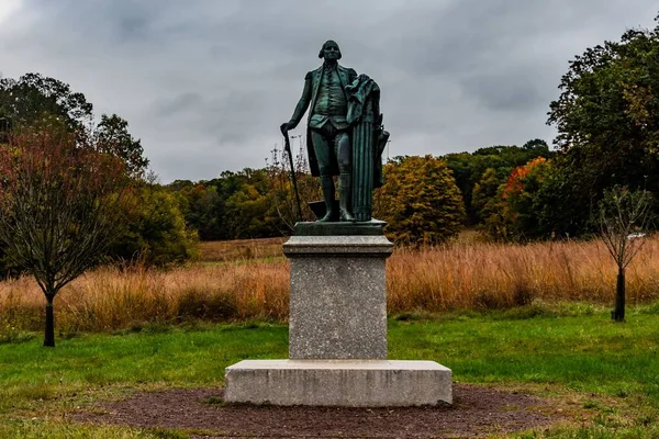 Estatua George Washington Otoño Valley Forge National Historical Park Pensilvania — Foto de Stock