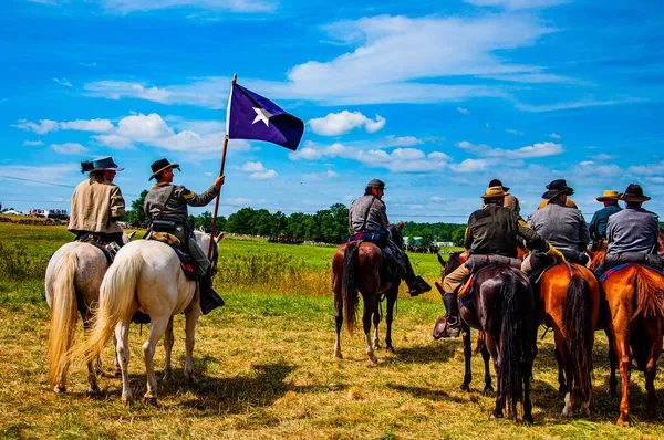 Bonnie Mavi Bayrak 'lı Konfederasyon Askerleri, Gettysburg 150. canlandırma, Temmuz 2013