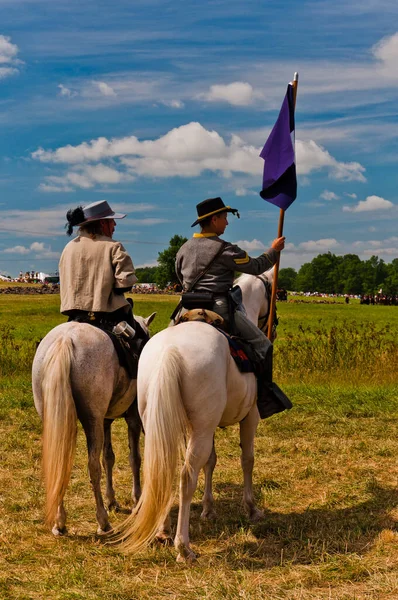 Confederate Soldiers Making Ready Battle Gettysburg 150Th Reenactment July 2013 — Stock Photo, Image