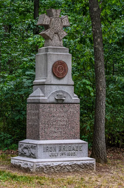 Monumento Alla Brigata Ferro Parco Militare Nazionale Gettysburg Pennsylvania Usa — Foto Stock