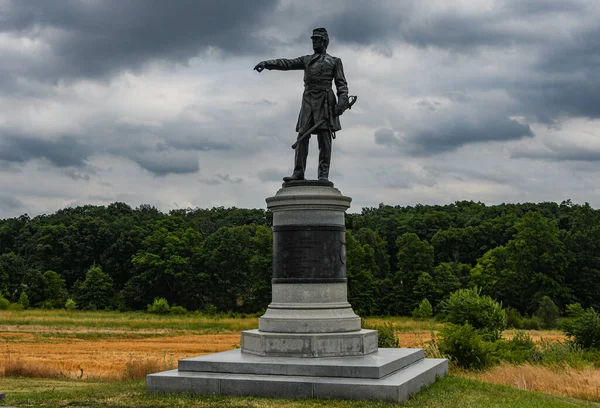 Monumento General División Abner Doubleday Parque Militar Nacional Gettysburg Pensilvania — Foto de Stock