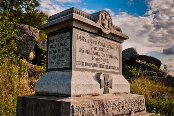 Zdjęcie 146Th New York Infantry Monument Little Top Gettysburg National — Zdjęcie stockowe