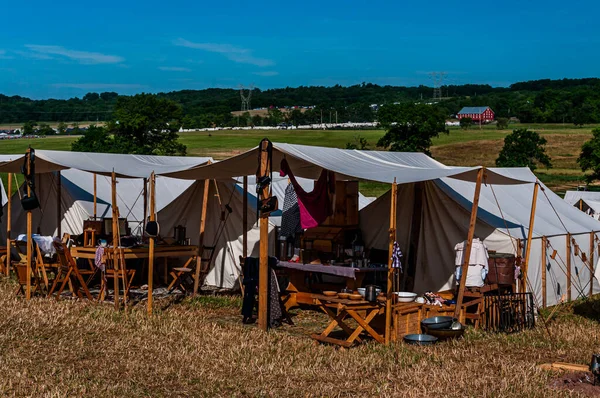 Federal Soldiers Camp Gettysburg 150Th Reenactment July 2013 — Stock Photo, Image
