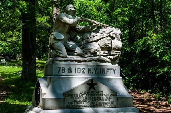 78. ve 102. New York Gönüllü Piyade Anıtı, Gettysburg Ulusal Askeri Parkı, Pennsylvania, ABD