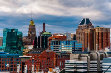 Baltimores Fotoğrafı Soğuk Ocak Günü Skyline