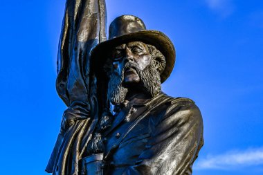 Tuğgeneral Samuel Crawford 'un anıtı Crawford Bulvarı, Gettysburg Ulusal Askeri Parkı, ABD