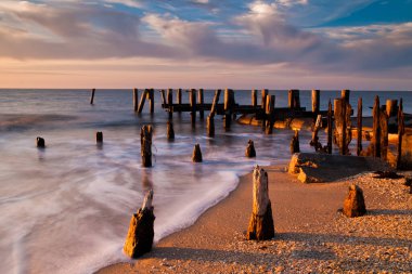 Long Exposure of Pier, Sunset Beach, Cape May, New Jersey