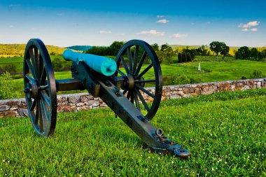 Cannon ve savaş içinde antietam Ulusal savaş, maryland.