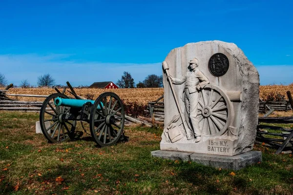 Photo 15Th New York Battery Monument Gettysburg National Military Park — Stock Photo, Image