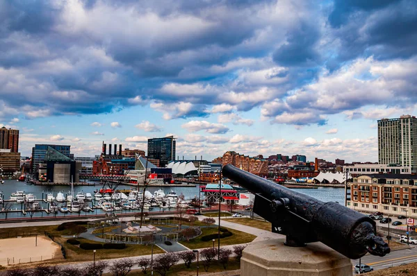 Foto Von Baltimores Inner Harbor Aufgenommen Von Federal Hill Baltimore — Stockfoto