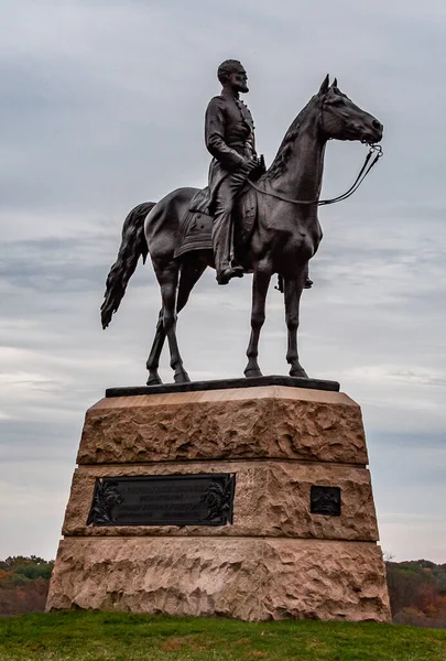 Monumento General George Gordon Meade Cemetery Ridge Gettysburg National Military — Foto de Stock