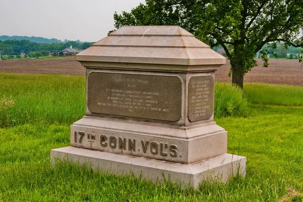 Fotografie 17Th Connecticut Volunteer Infantry Monument Barlow Knoll Gettysburg National — Stock fotografie