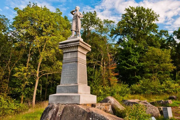 Foto Monumento 155O Regimento Infantaria Voluntária Pensilvânia Little Top Gettysburg — Fotografia de Stock