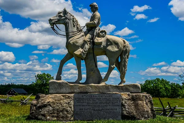 Foto Monument 8Th Pennsylvania Cavalry Situado Cerca Del Monumento Estatal — Foto de Stock