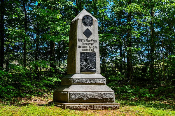 Foto Monumentet Till 86Th New York Infantry Devils Den Gettysburg — Stockfoto