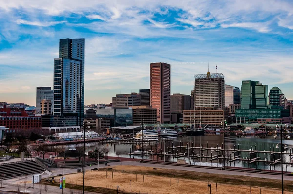 Foto Von Baltimores Inner Harbor Von Federal Hill — Stockfoto