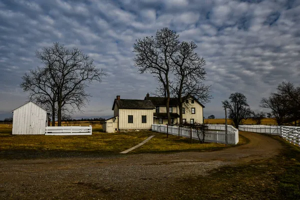Photo Civil War Farmhouse Out Building Gettysburg National Military Park — 스톡 사진