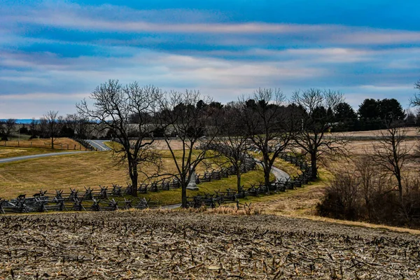 Fotoğraf Antietam Savaş Alanlarının Kış Sahaları Sharpsburg Maryland Abd — Stok fotoğraf