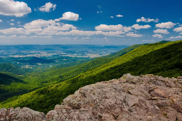Veduta Della Valle Shenandoah Crescent Rock Shenandoah National Park Virginia — Foto Stock