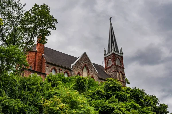 Peters Roman Catholic Church Cloudy Summer Day Harpers Ferry Δυτική — Φωτογραφία Αρχείου