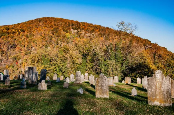Fall Colors Historic Cemetery Harper Cemetery West Virginia Usa — Fotografia de Stock
