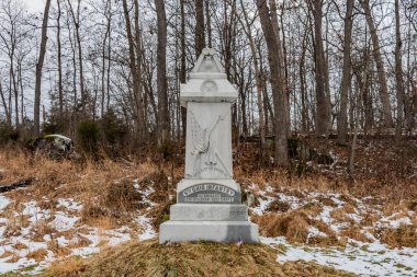 5. Ohio Piyade Alayı Anıtı Kış, Gettysburg Ulusal Askeri Parkı, Pennsylvania, ABD