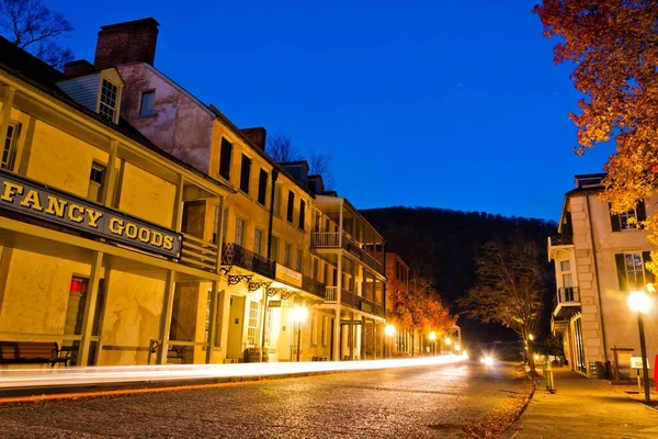 Lower Town Night Harpers Ferry West Virginia Usa — Stock fotografie