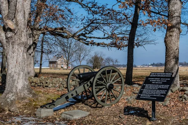 Gettysburg Battlefield Сонячний Зимовий День Пенсильбанія Сша — стокове фото