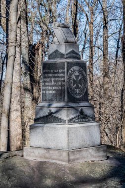 Mısır Borsası Alayı Anıtı, Büyük Yuvarlak Top, Gettysburg Ulusal Askeri Parkı, Pennsylvania, ABD