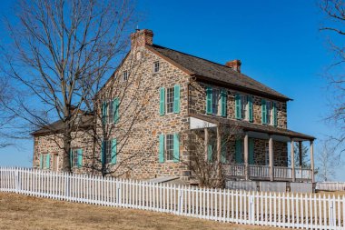 Tarihi İç Savaş Çiftliği (Rose Farmhouse), Gettysburg Ulusal Askeri Parkı, Pennsylvania, ABD