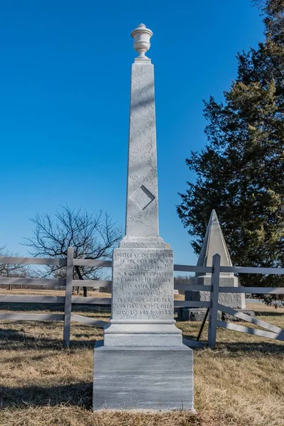 Monumento 68Th Pennsylvania Regiment Peach Orchard Gettysburg National Military Park — Fotografia de Stock