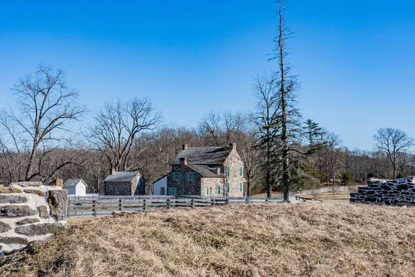 Rose Farm Fields Winter Day Gettysburg National Military Park Pennsylvania — 스톡 사진