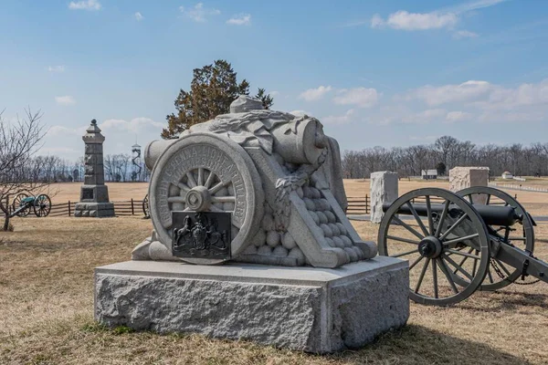Battery Pennsylvania Light Artillery Monument Gettysburg National Military Park Pennsylvania — Stock Photo, Image