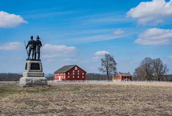 Serfy Farm Egy Késő Téli Napon Gettysburg Nationasl Katonai Park — Stock Fotó