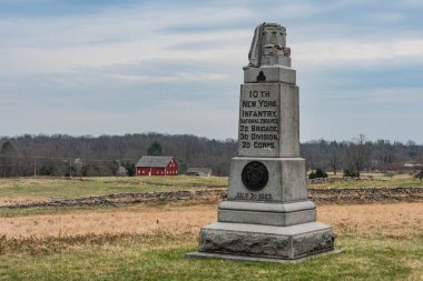 10. New York Piyade Anıtı, Gettysburg Ulusal Askeri Parkı, Pennsylvania, ABD
