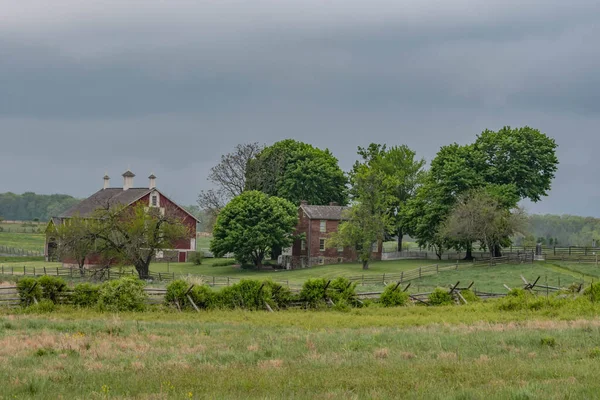 Rainy Spring Day Codori Farm Gettysburg National Military Park Pennsylvania — Φωτογραφία Αρχείου