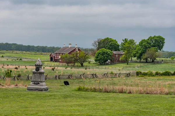 Corori Farm Stormy Spring Afternoon Gettysburg National Military Park Pennsylvania — Φωτογραφία Αρχείου