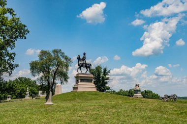 Wide Angle View of East Cemetery Hill, Gettysburg National Military Park, Pennsylvania, USA
