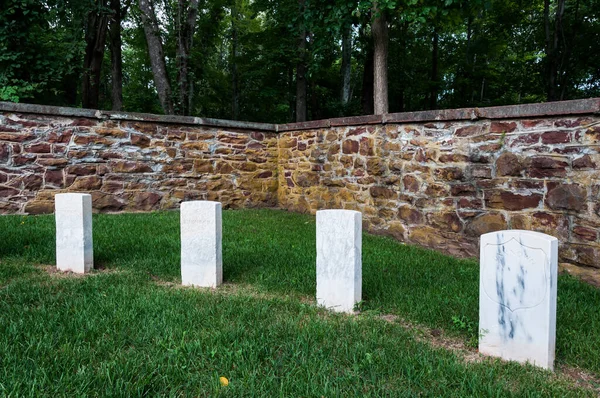 Unknown Soldiers Gravesites Balls Bluff Battlefield Virginia Usa — ストック写真