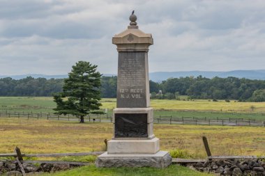 12. New Jersey Gönüllü Alayı Anıtı, Gettysburg Ulusal Askeri Parkı Pennsylvania ABD, Gettysburg, Pennsylvania