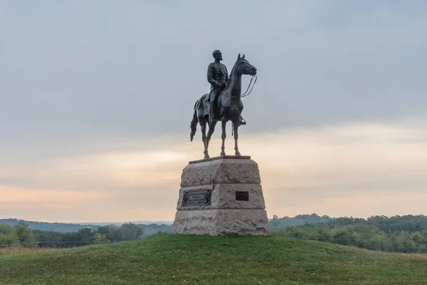 General Meade Rainy Sunday Morning Gettysburg National Military Park Pennsylvania — Foto de Stock