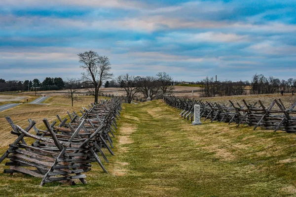 Alkonyat Antietam Battlefield Egy Téli Napon Maryland Usa Sharpsburg Maryland — Stock Fotó