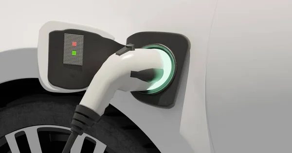 Render Fuente Alimentación Para Carga Coches Eléctricos Casa Primer Plano — Foto de Stock